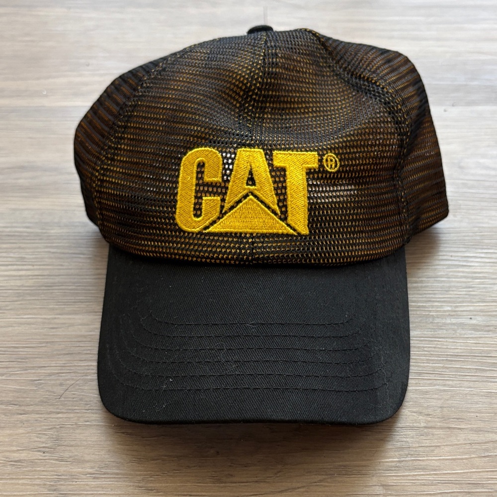 Caterpillar Black and Yellow Mesh Cap